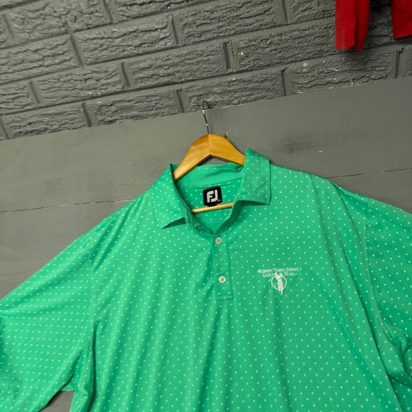 FootJoy Other - FootJoy Mens XL Green Robert Trent Jones Golf Trail Diamond Print‎ Polo Shirt